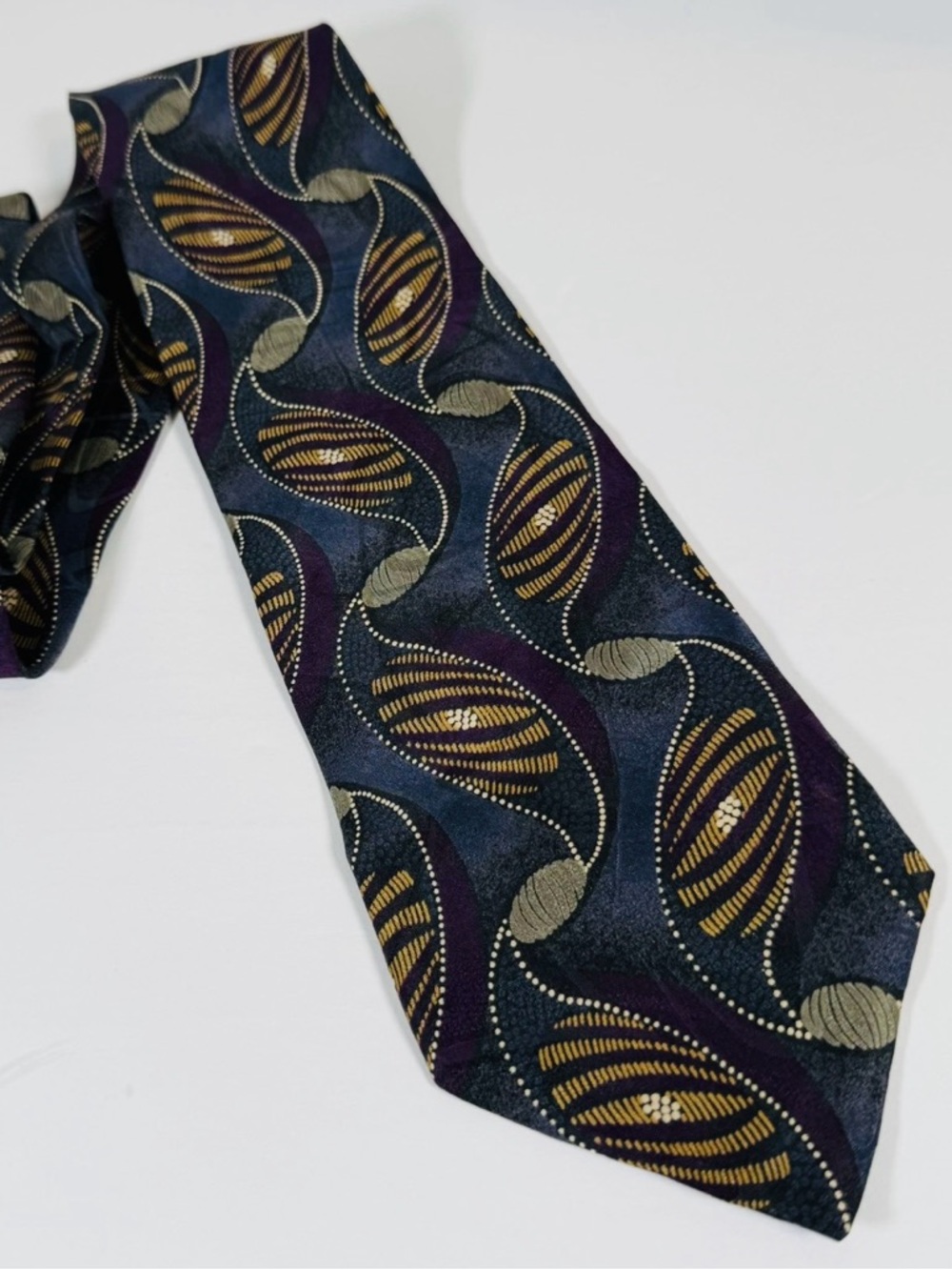 MILANO UOMO Men’s Tie Purple Gray  Business Executive Office Church Wear Necktie
